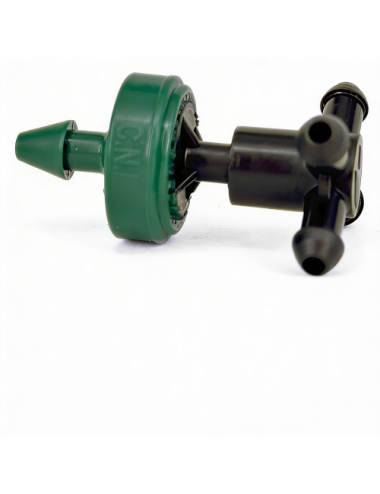 Gotero 8 l/h autcompensante y antidrenante con distribuidor de cuatro salidas