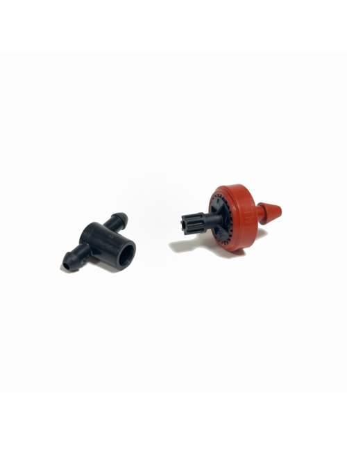 Gotero 2 l/h salida recta con distribuidor de dos salidas