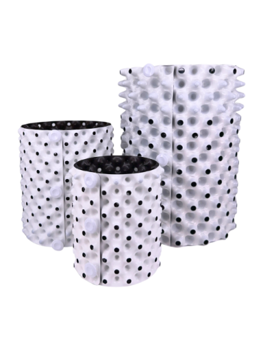 Maceta redonda white outside/black inside