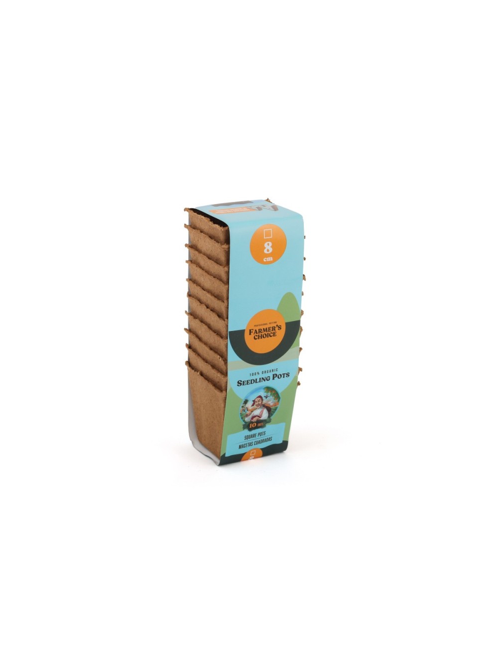 Seedling pot cuadrada 8 x 8 cm (10 u) farmer´s choice