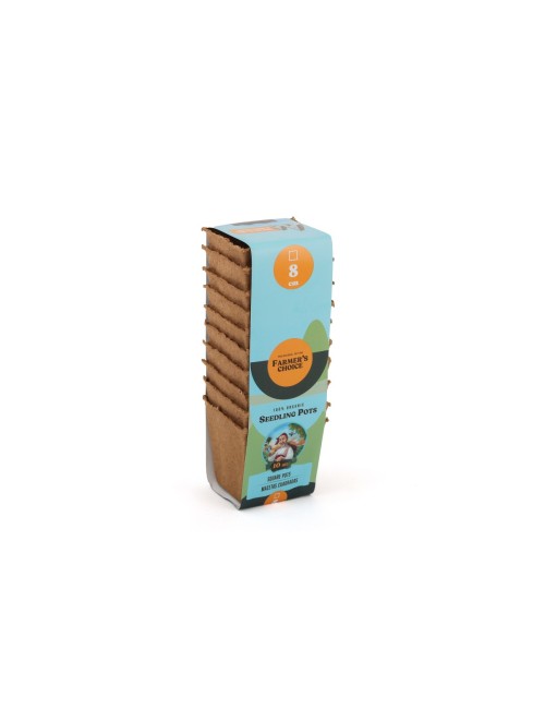 Seedling pot cuadrada 8 x 8 cm (10 u) farmer´s choice