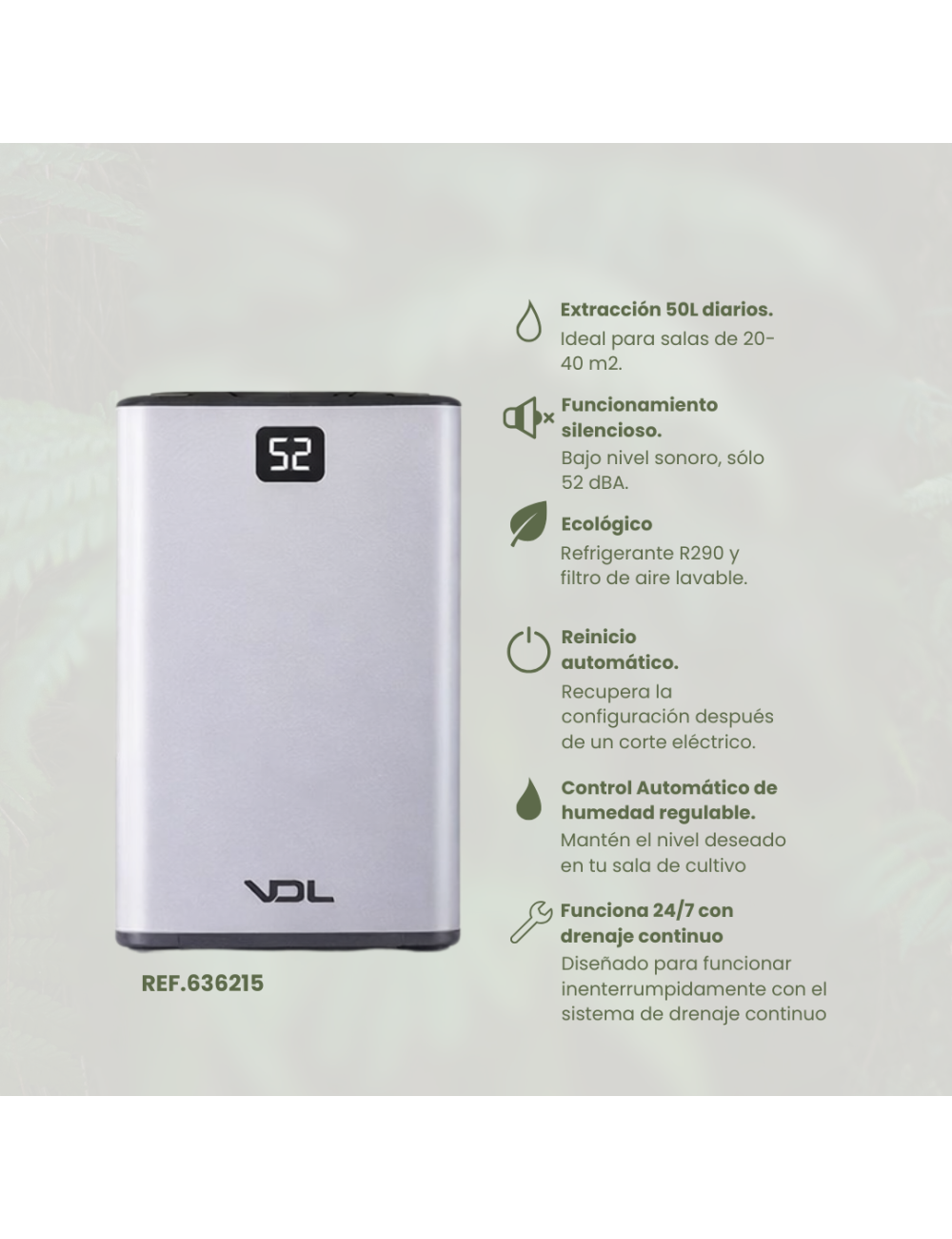 Deshumidificador 50 l/d vdl