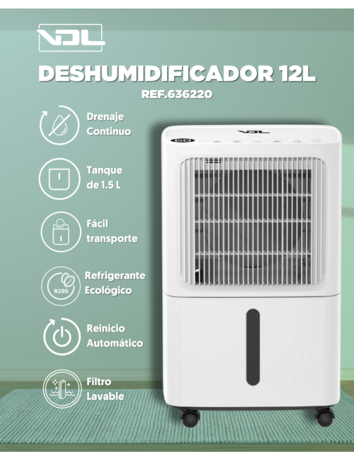 Deshumidificador 12 l/d vdl