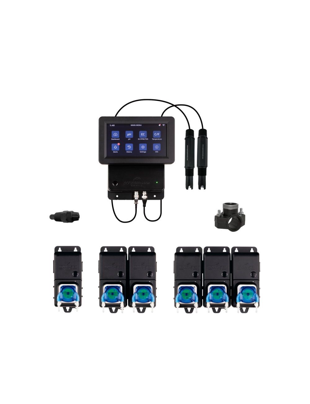 Kit controlador c800 pro y bombas c10+c20+c30 inline aqua master