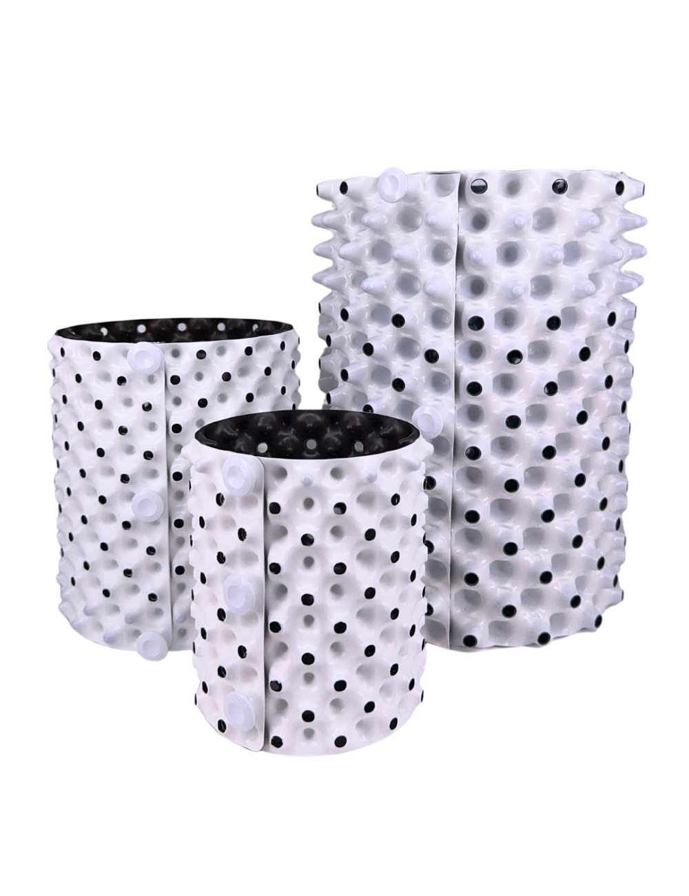 Maceta redonda white outside/black inside